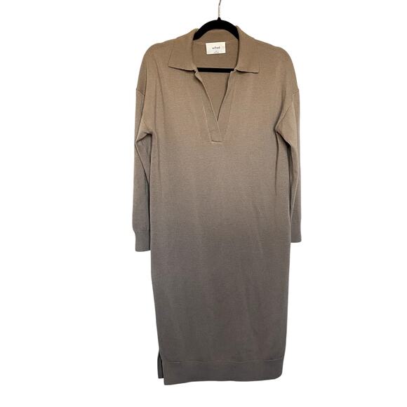 Aritzia Wilfred Shayda Camel Merino Wool Sweater Dress XS - Picture 1 of 7